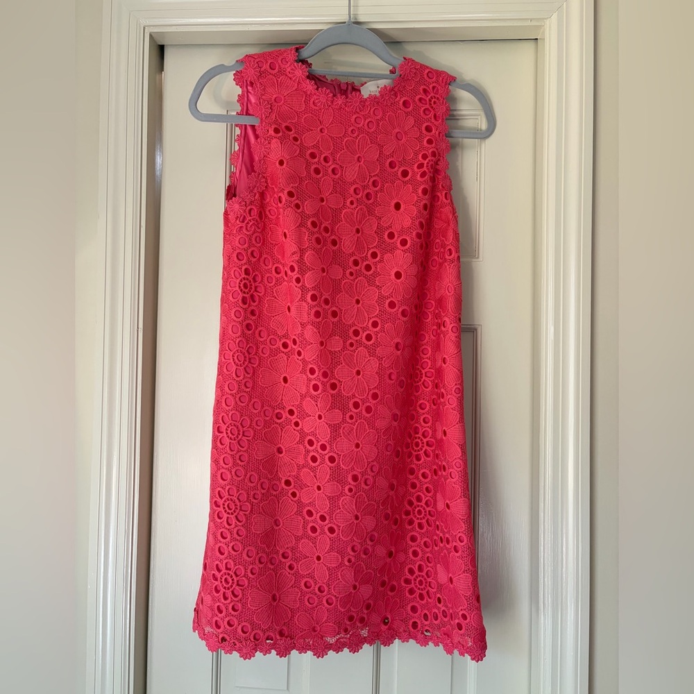 kate spade Pink Floral Eyelet Shift Mini Dress